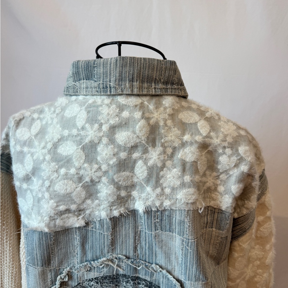 097 - POL Denim and Lace Textured Jacket Enhanced with Skull Design NWOT - Picture 6 of 8